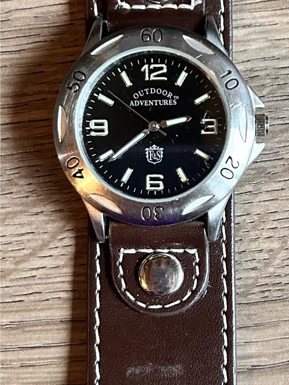 Men's Field and Stream Outdoor Adventures Brown Leather Strap Sport Watch